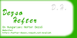 dezso hefter business card
